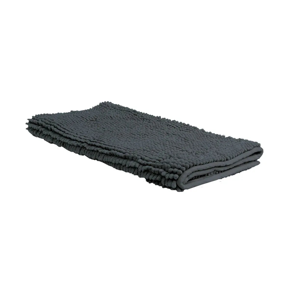 Chenille Toggle Bath Mat 50 x 80cm Charcoal - Mekamart Australia