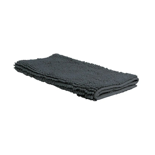 Chenille Toggle Bath Mat 50 x 80cm Charcoal - Mekamart Australia