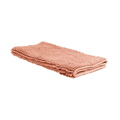 Chenille Toggle Bath Mat 50 x 80cm Coral - Mekamart Australia
