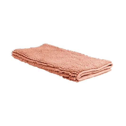 Chenille Toggle Bath Mat 50 x 80cm Coral - Mekamart Australia