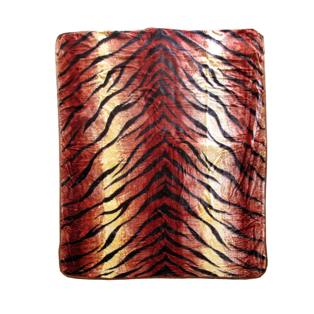 375gsm 1 Ply Animal Print Faux Mink Blanket Queen 200x240 cm Tiger - Mekamart Australia