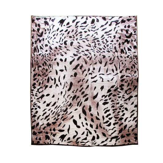 675gsm 2 Ply Animal Print Faux Mink Blanket Queen 200x240 cm Jaguar - Mekamart Australia