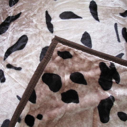 675gsm 2 Ply Animal Print Faux Mink Blanket Queen 200x240 cm Jaguar - Mekamart Australia