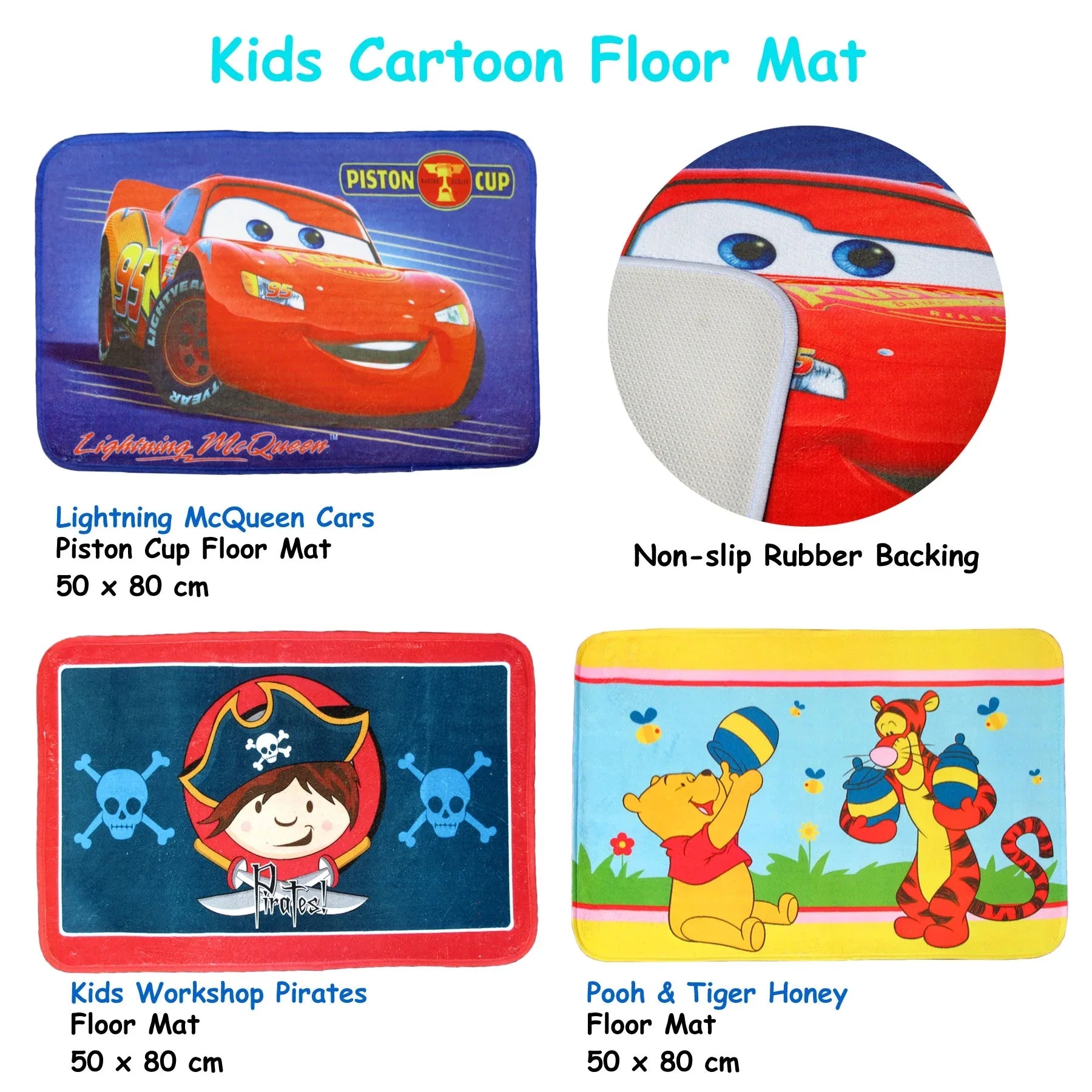 Kids Floor Mat Pooh & Tigher Honey - Mekamart Australia
