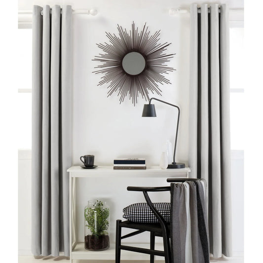 Designers Choice Pair of Linen Cotton Coated Eyelet Curtains Grey 140 x 213cm - Mekamart Australia
