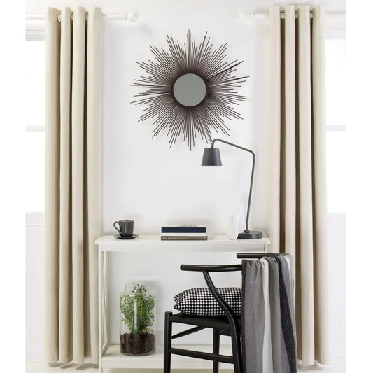 Designers Choice Pair of Linen Cotton Coated Eyelet Curtains Natural 140 x 213cm - Mekamart Australia