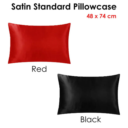 Satin Standard Pillowcase Black - Mekamart Australia