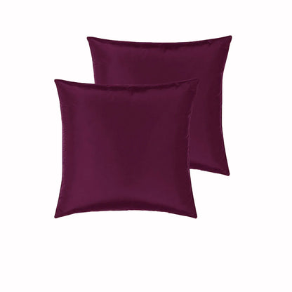PepperMIll Satin European Pillowcases ( Pair ) BURGUNDY - Mekamart Australia