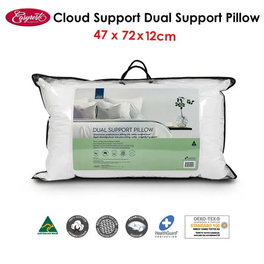 Easyrest Cloud Support Dual Support Pillow 47 x 72 x 12 cm - Mekamart Australia