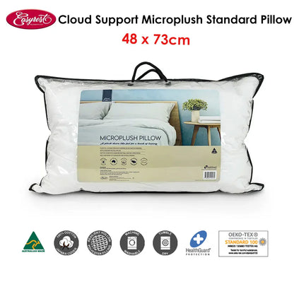Easyrest Cloud Support Microplush Standard Pillow 48 x 73 cm - Mekamart Australia