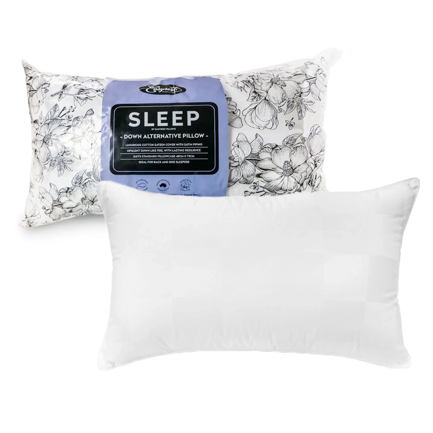 Easyrest Sleep Down Alternative Standard Pillow Suits Back Sleeper - Mekamart Australia