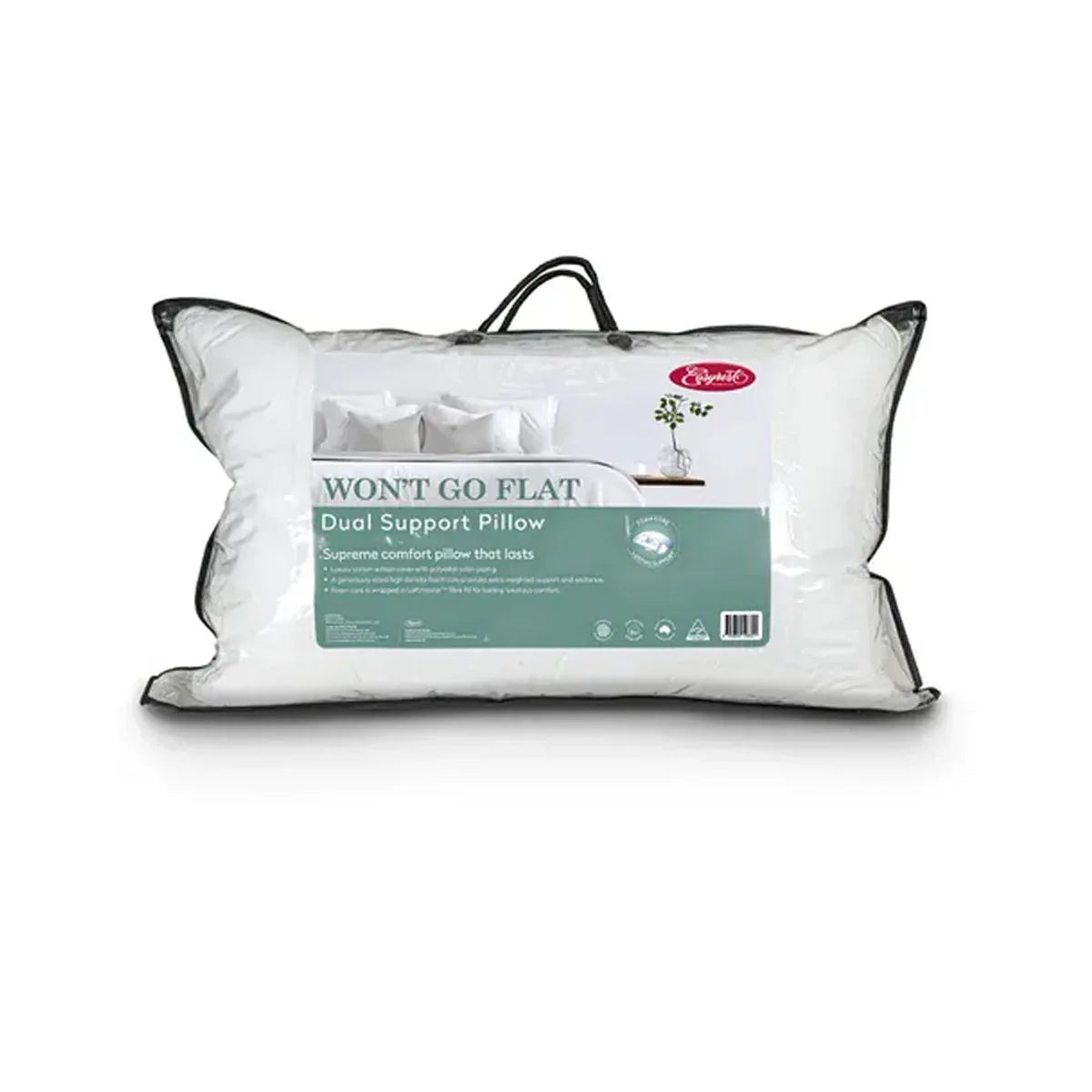 Easyrest Won't Go Flat Dual Support Standard Pillow 48 x 73 cm - Mekamart Australia