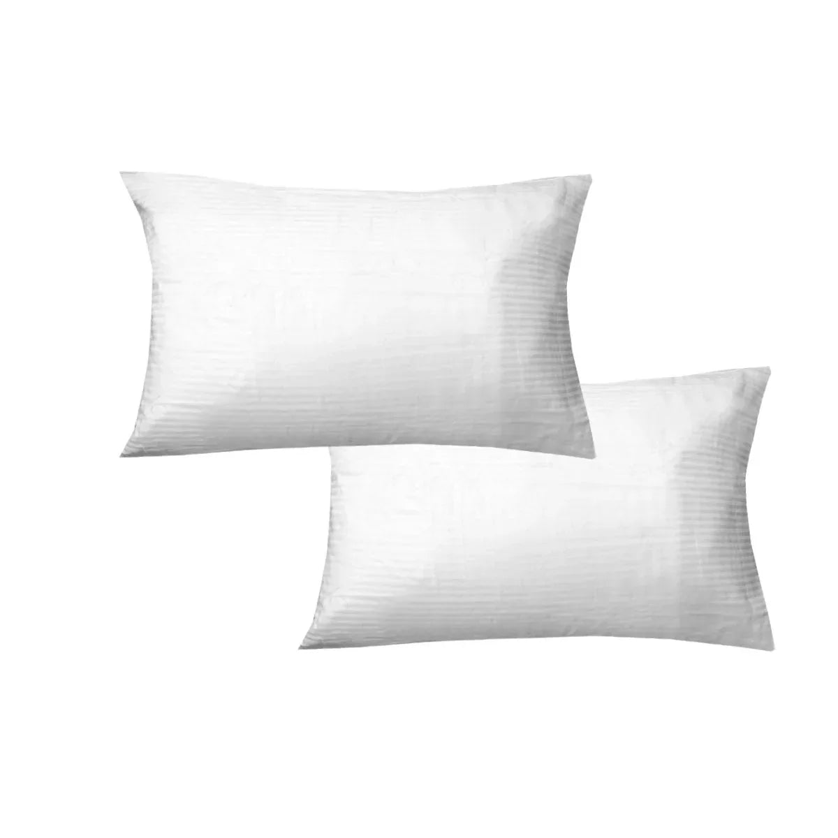 600TC Pair of Narrow Self Striped Standard Pillowcases White - Mekamart Australia
