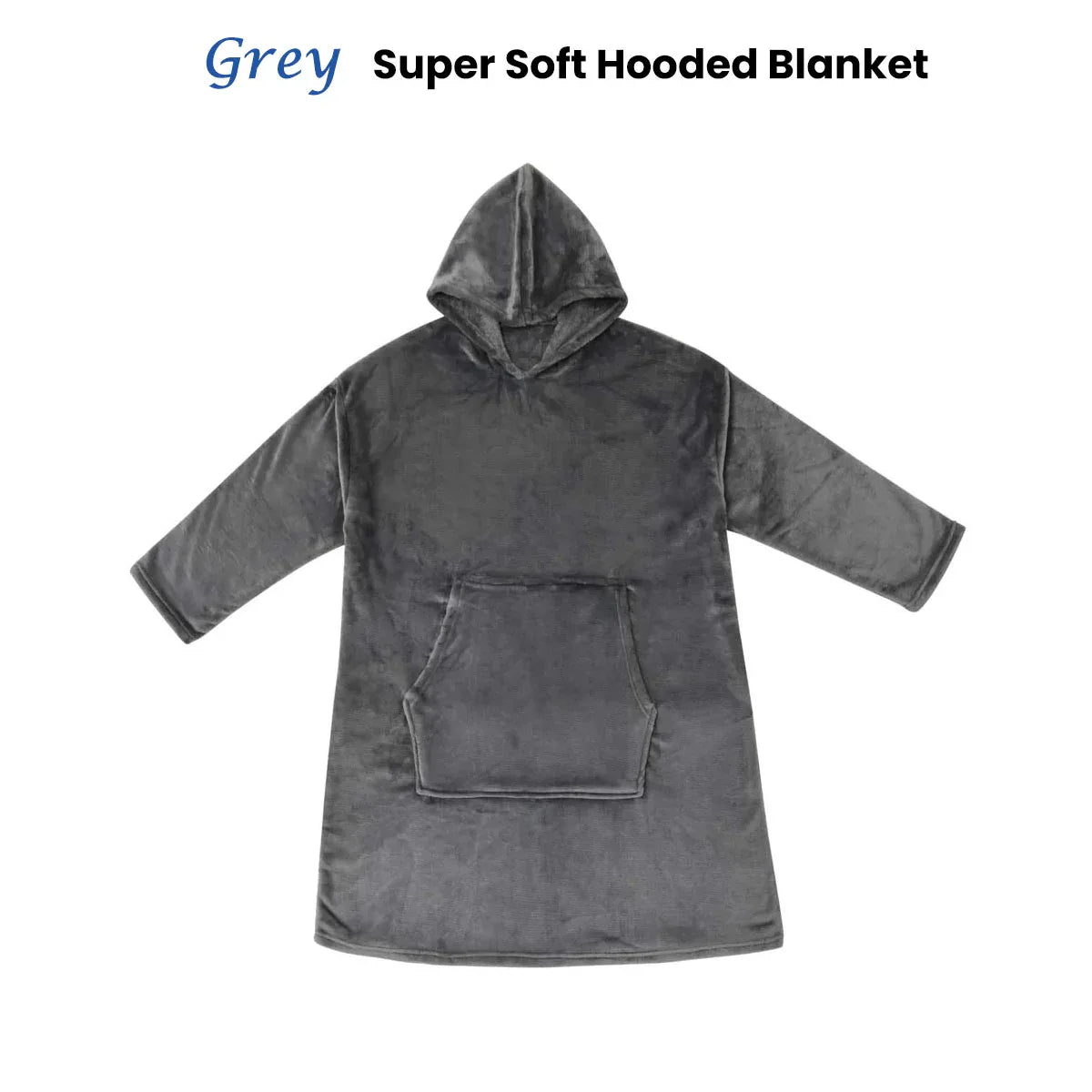 Accessorize Grey Super Soft Hooded Blanket Extra Large - Mekamart Australia