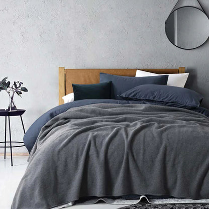 Laconia 400GSM Premium Australian Pure Wool Blanket Grey Super King - Mekamart Australia