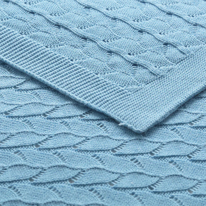 Little Gem Lyla Blue Cotton Baby Blanket 75 x 100 cm - Mekamart Australia