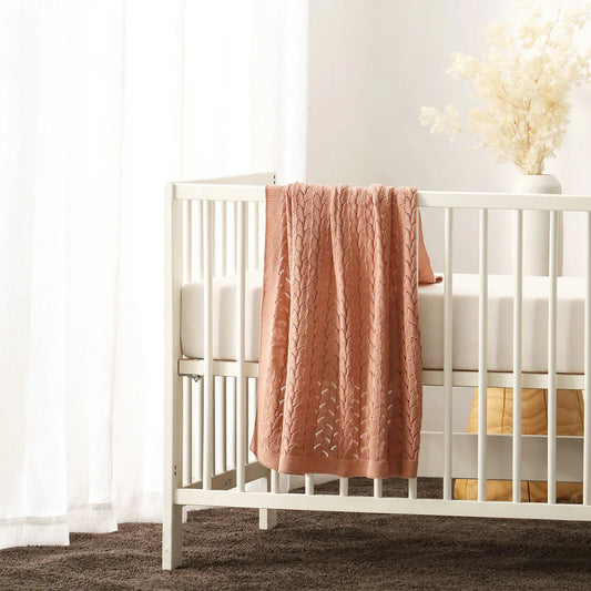 Little Gem Lyla Dusty Pink Cotton Baby Blanket 75 x 100 cm - Mekamart Australia