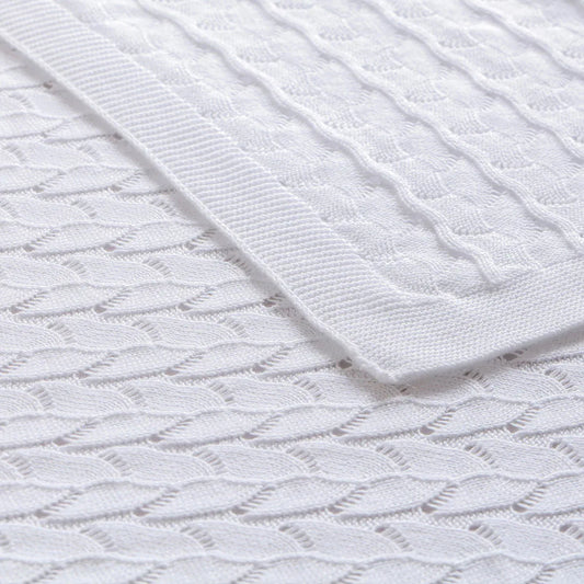 Little Gem Lyla White Cotton Baby Blanket 75 x 100 cm - Mekamart Australia