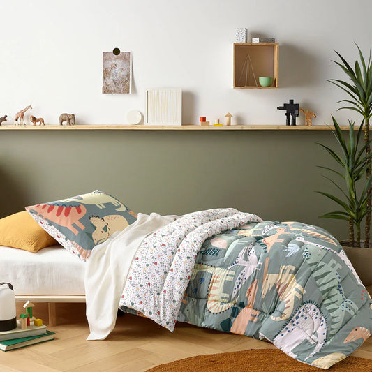 Happy Kids Dino Mania Green 2 Piece Comforter Set Single - Mekamart Australia