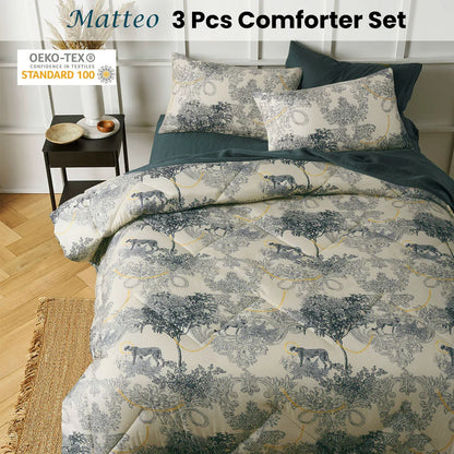Big Sleep 3 Piece Matteo Comforter Set Queen - Mekamart Australia