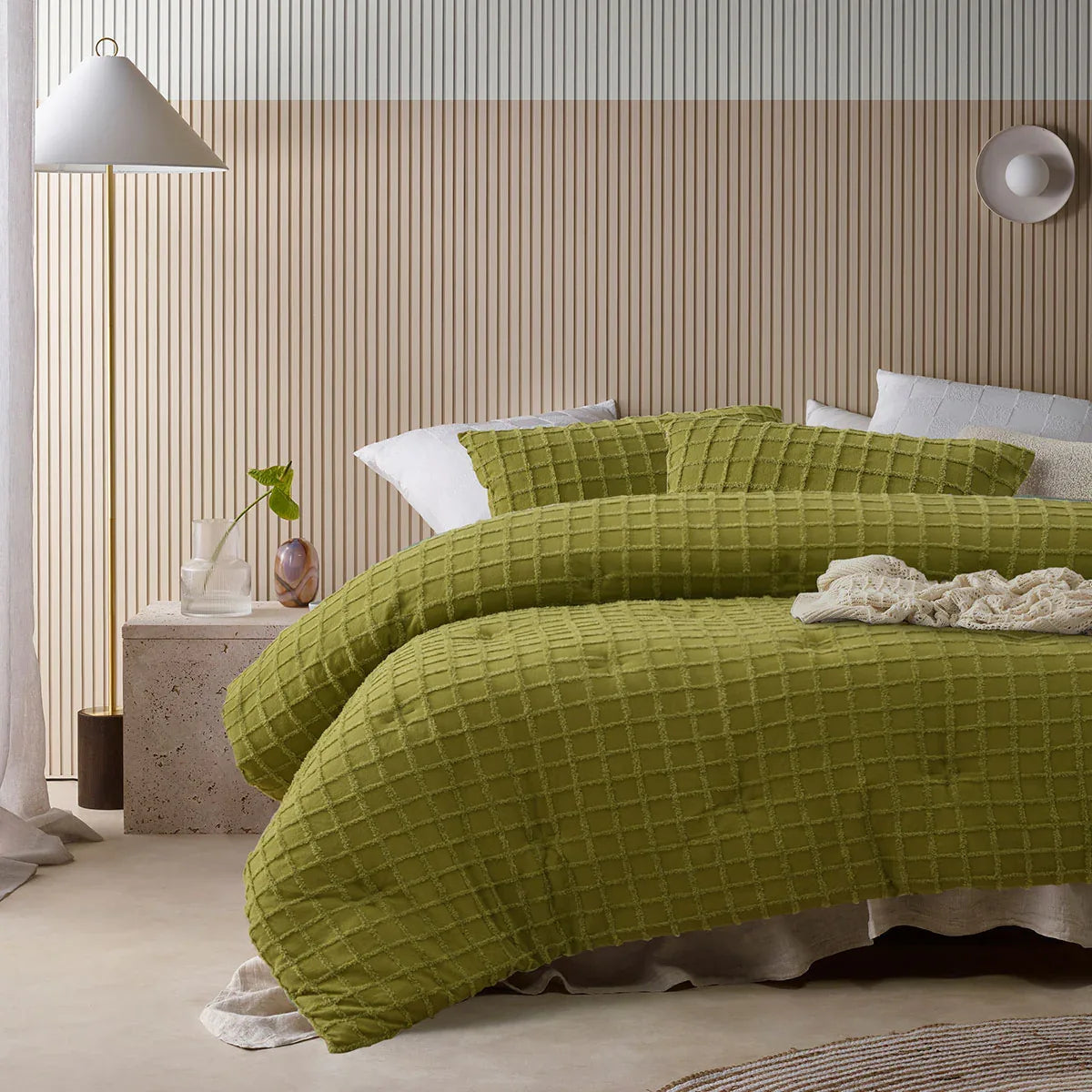 Vintage Design Homewares Parquet Cacti Green Comforter Set Queen - Mekamart Australia