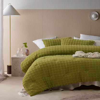 Vintage Design Homewares Parquet Cacti Green Comforter Set Queen - Mekamart Australia