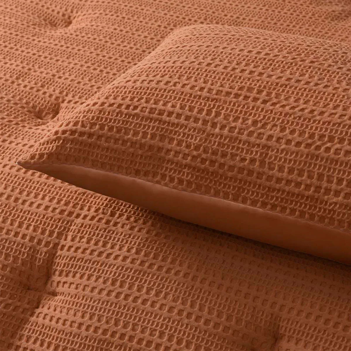 Accessorize Soho Waffle Tobacco 3 Piece Comforter Set King - Mekamart Australia