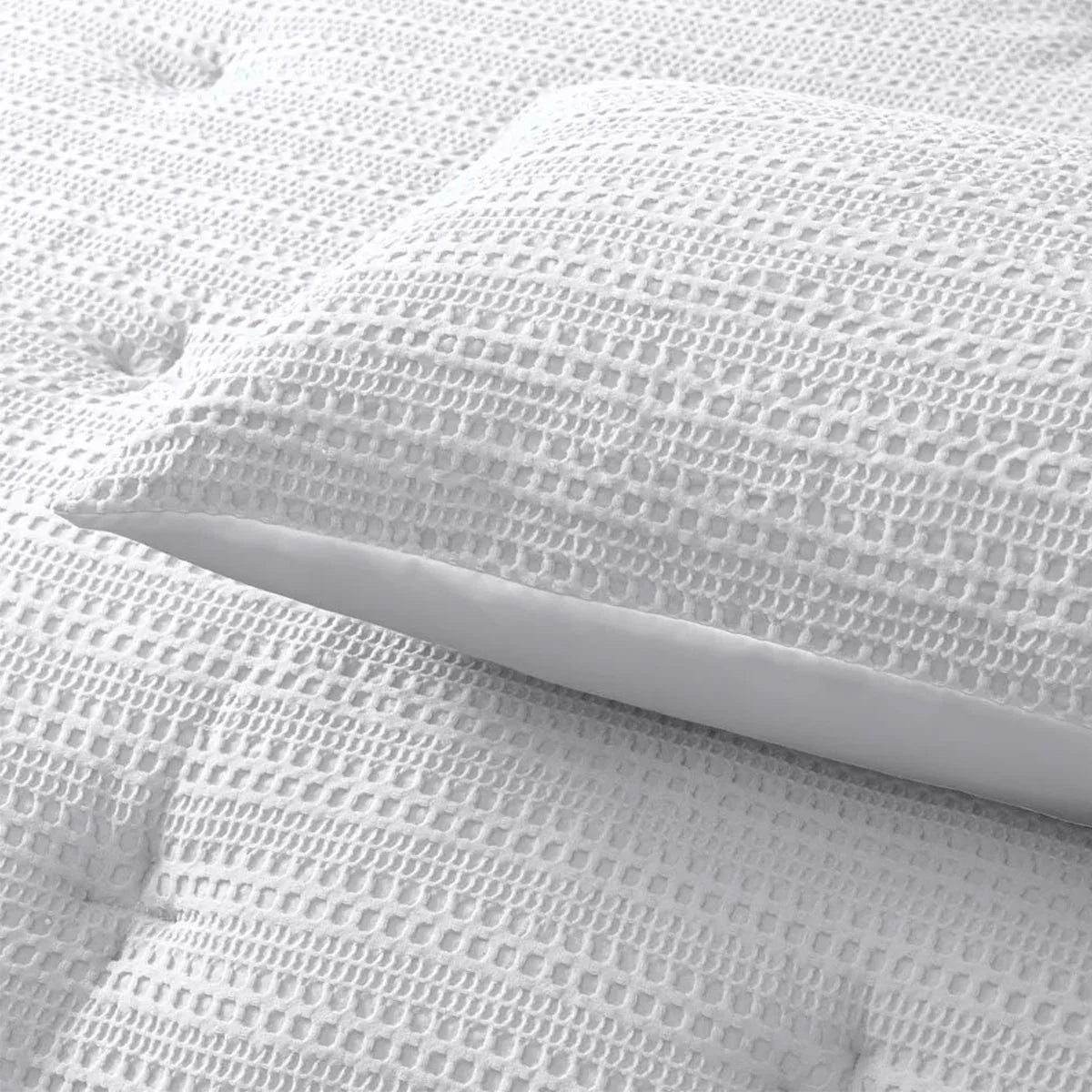 Accessorize Soho Waffle White 3 Piece Comforter Set King - Mekamart Australia