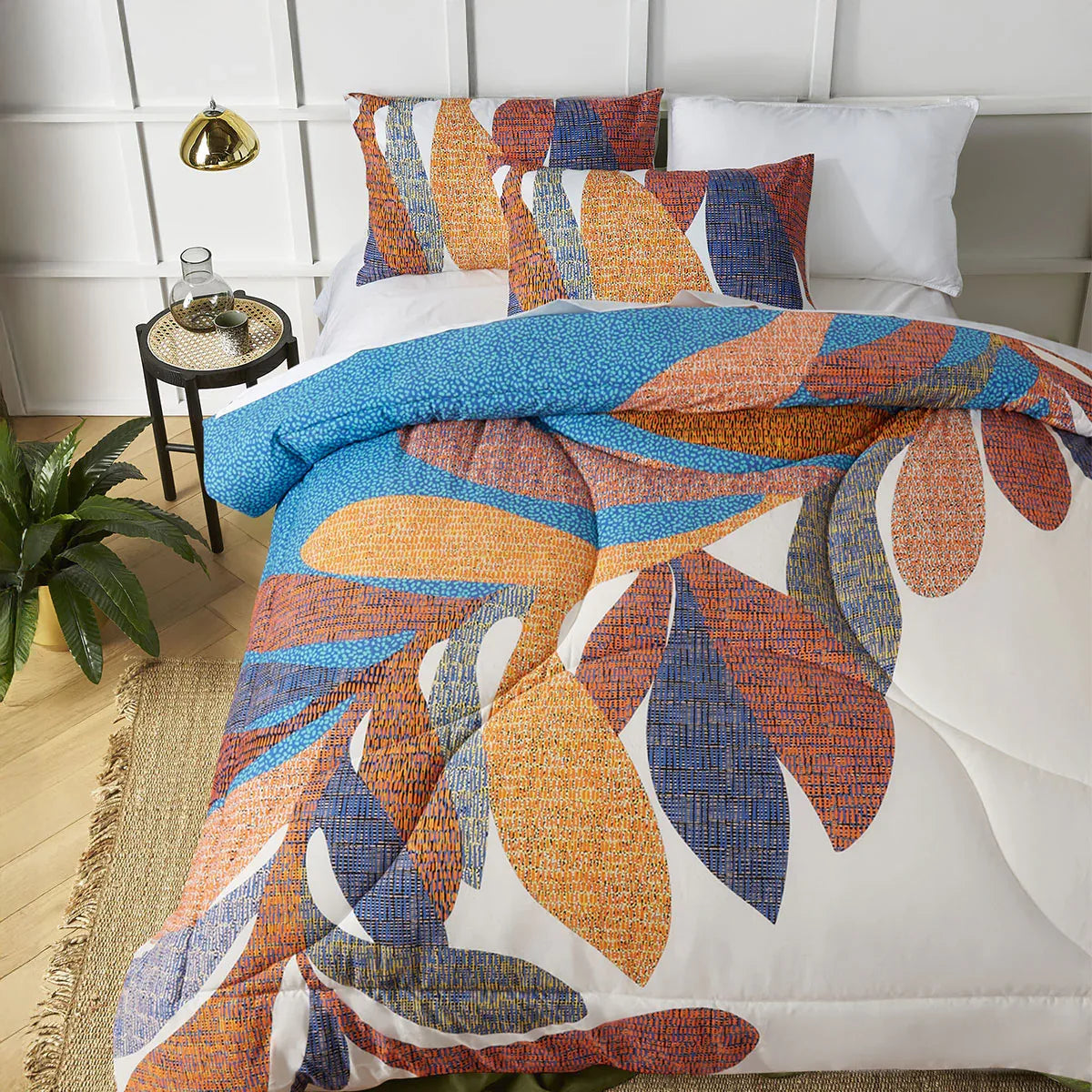 Accessorize Sorrel White Foliage 3 Piece Comforter Set King - Mekamart Australia