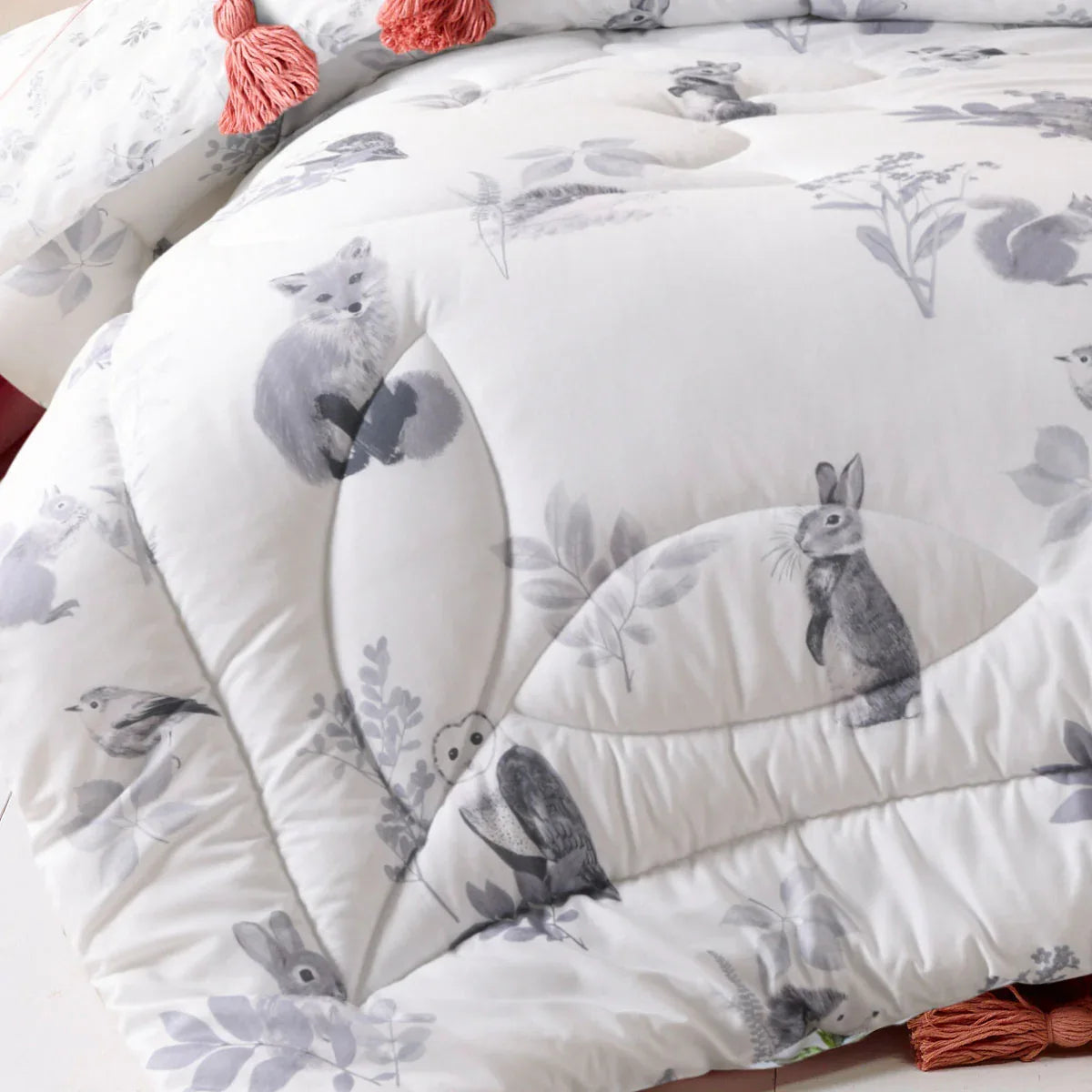 Happy Kids Woodland White 2 Piece Comforter Set Single - Mekamart Australia