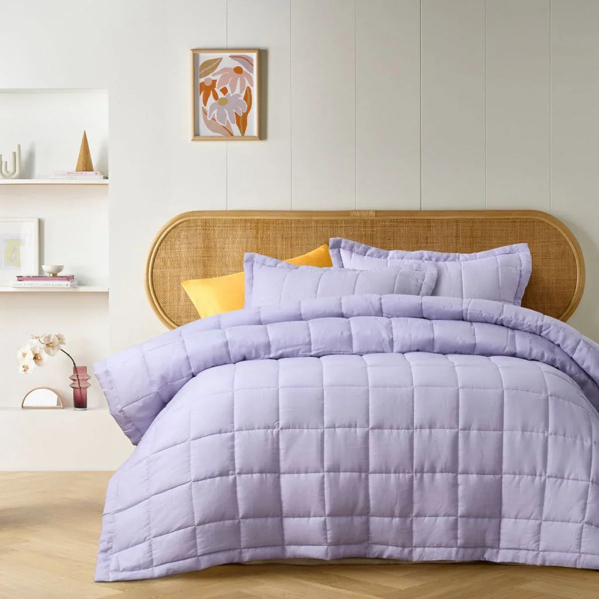 Vintage Design Homewares Lilac French Linen Coverlet Set King - Mekamart Australia
