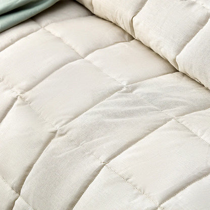 Vintage Design Homewares Natural French Linen Coverlet Set Queen - Mekamart Australia
