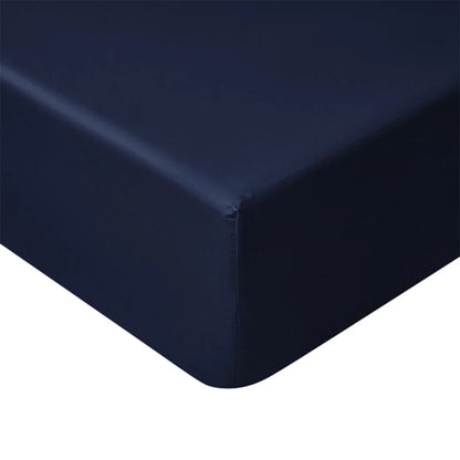 Accessorize 400TC Navy Bamboo Cotton Fitted Sheet 40cm Wall King Single - Mekamart Australia