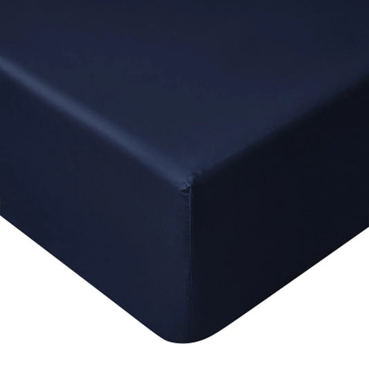 Accessorize Navy Bamboo Cotton Mega Fitted Sheet 50cm Wall Super King - Mekamart Australia
