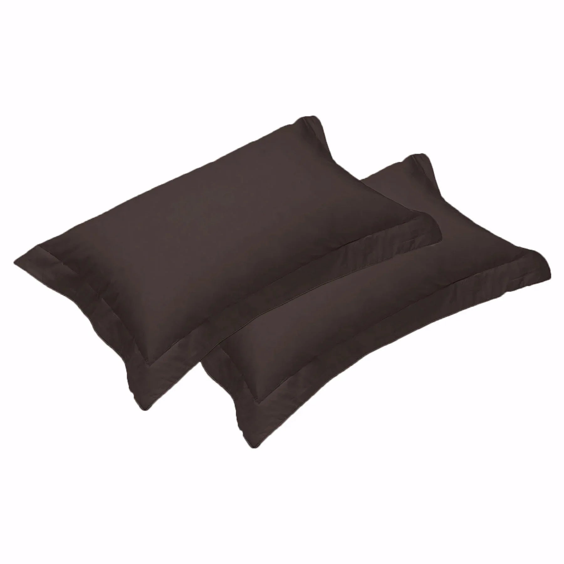 500TC Pair of Egyptian Cotton Tailored Standard Pillowcases Chocolate - Mekamart Australia