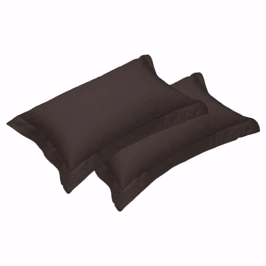 500TC Pair of Egyptian Cotton Tailored Standard Pillowcases Chocolate - Mekamart Australia