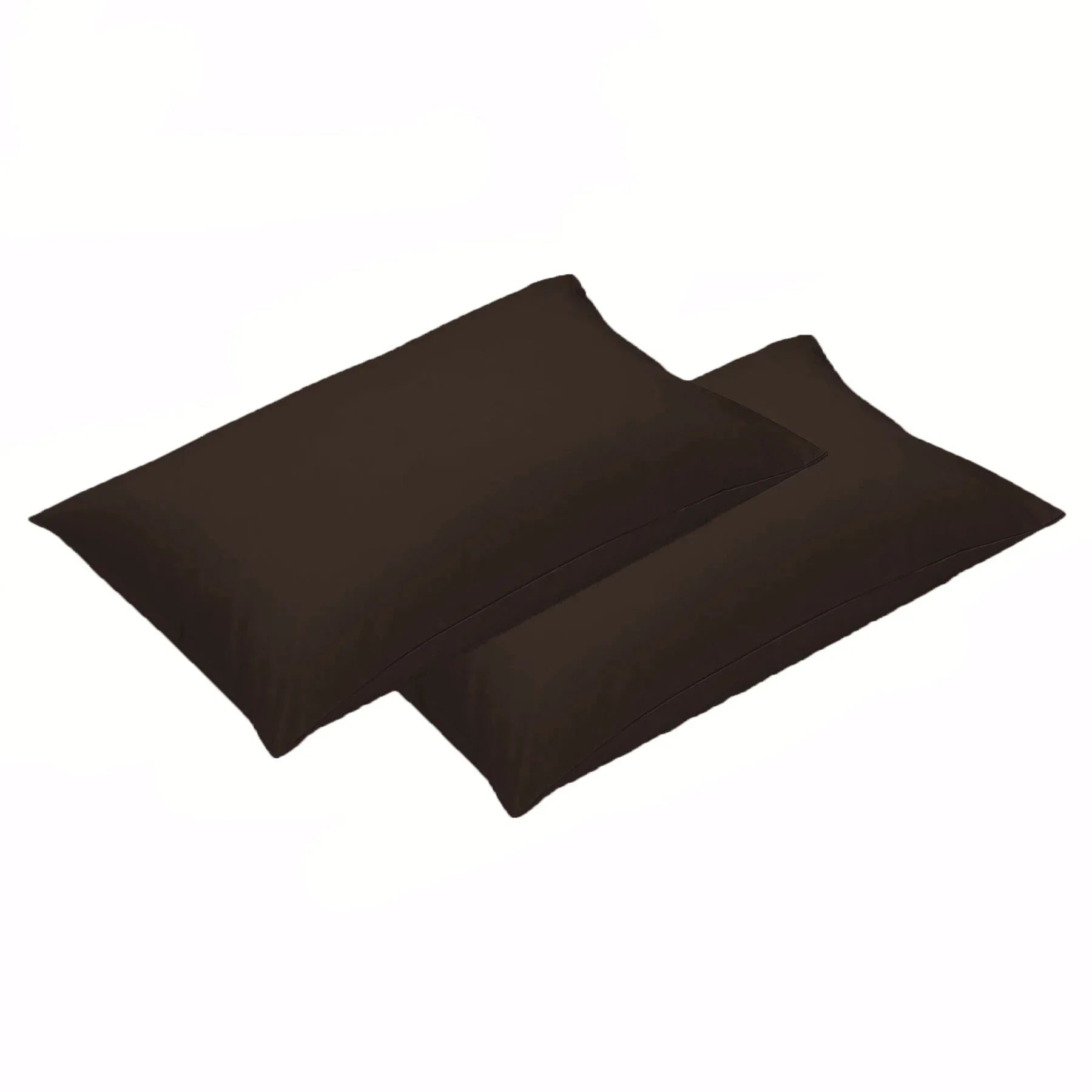 500TC Pair of Cotton Standard Pillowcases Chocolate - Mekamart Australia