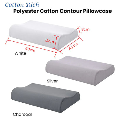 Accessorize Silver Cotton Rich Contour Pillowcase 40x60x12cm - Mekamart Australia