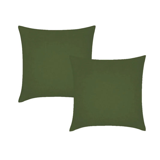 Vintage Design Homewares Pair of Olive French Linen European Pillowcases 65 x 65cm - Mekamart Australia