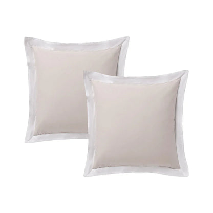 Accessorize Pair of White/Natural Tailored Hotel Deluxe Cotton European Pillowcases - Mekamart Australia