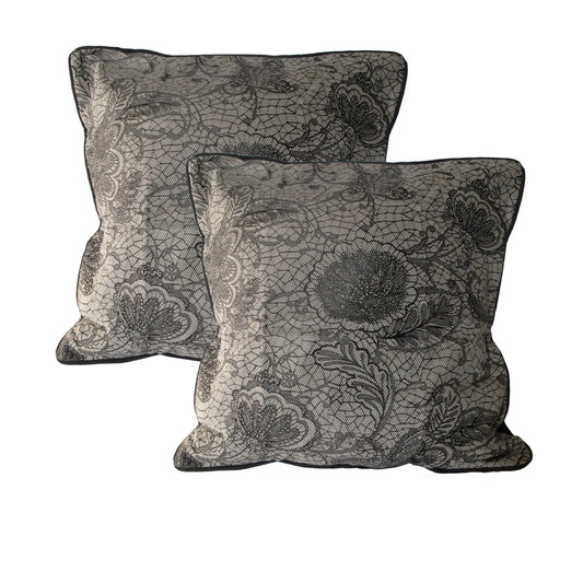 Accessorize Pair of Trudie Lace European Pillowcases Black - Mekamart Australia