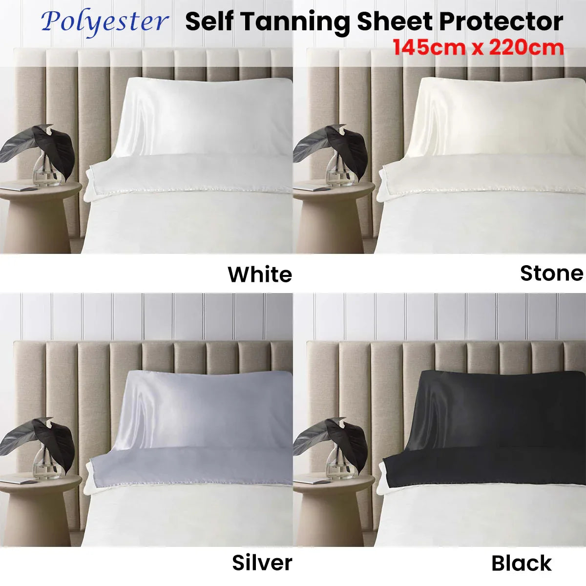 Accessorize Self Tanning Polyester Sheet Protector 145cm x 220cm White - Mekamart Australia