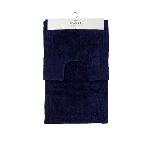J.Elliot Home Home 2000GSM 2 Pce Dawson 100% Cotton Bath Mat Set Navy - Mekamart Australia