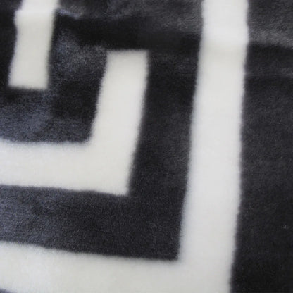 Bloomington 800GSM Greek Key Charcoal Winter Premium Quality 1 Ply Mink Blanket Double - Mekamart Australia
