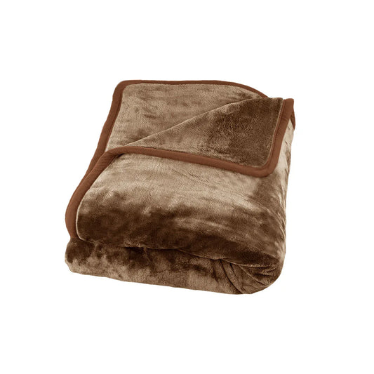 J Elliot Home 800GSM Luxury Winter Thick Mink Blanket Pecan King - Mekamart Australia
