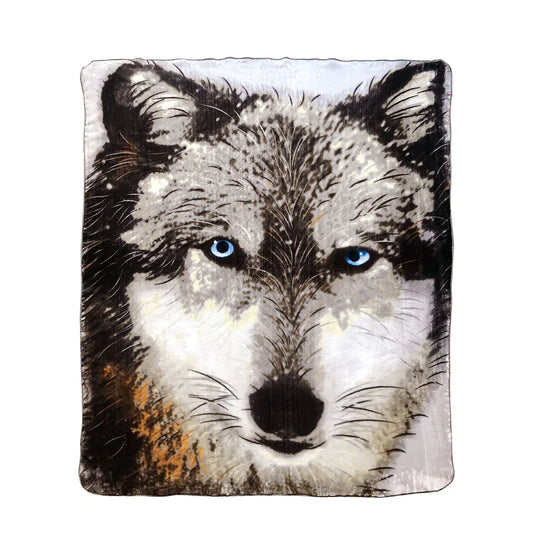 J.Elliot Home 350gsm Wolf Photo Mink Blanket - Mekamart Australia