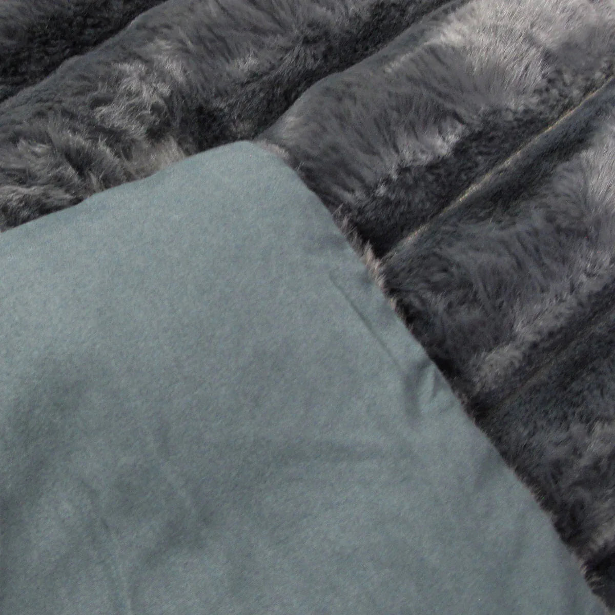 Jane Barrington Arna Charcoal 3 Pcs Channel Faux Bunny Fur Comforter Set Queen - Mekamart Australia