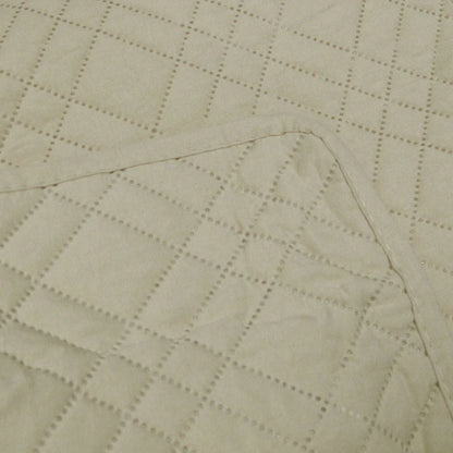 Jane Barrington Morris Beige Ultrasonic Embossed Lightly Quilted Reversible Coverlet Set Queen - Mekamart Australia