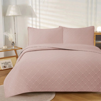 Jane Barrington Morris Blush Ultrasonic Embossed Lightly Quilted Reversible Coverlet Set King - Mekamart Australia