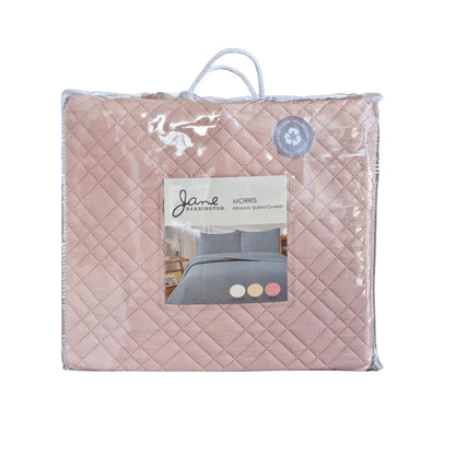 Jane Barrington Morris Blush Ultrasonic Embossed Lightly Quilted Reversible Coverlet Set King - Mekamart Australia